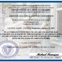 Massachusetts Asbestos Certificate for Greenville